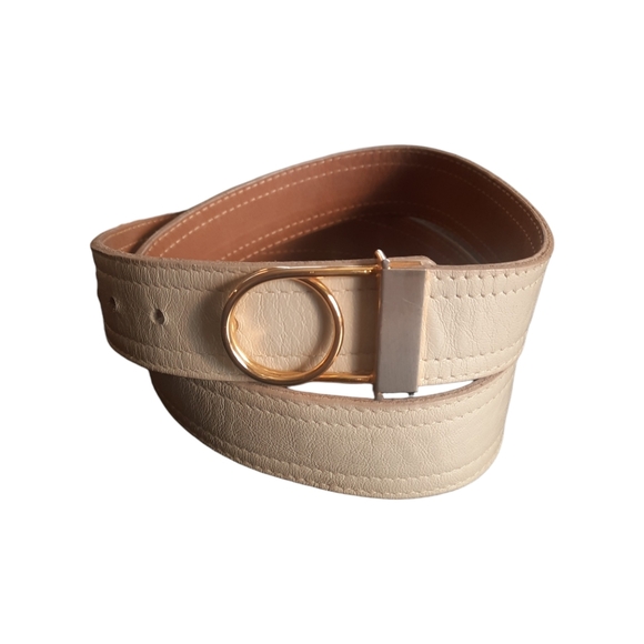 Vintage MM Morris Moskowitz Leather Belt | Cream | Size Medium main image 13